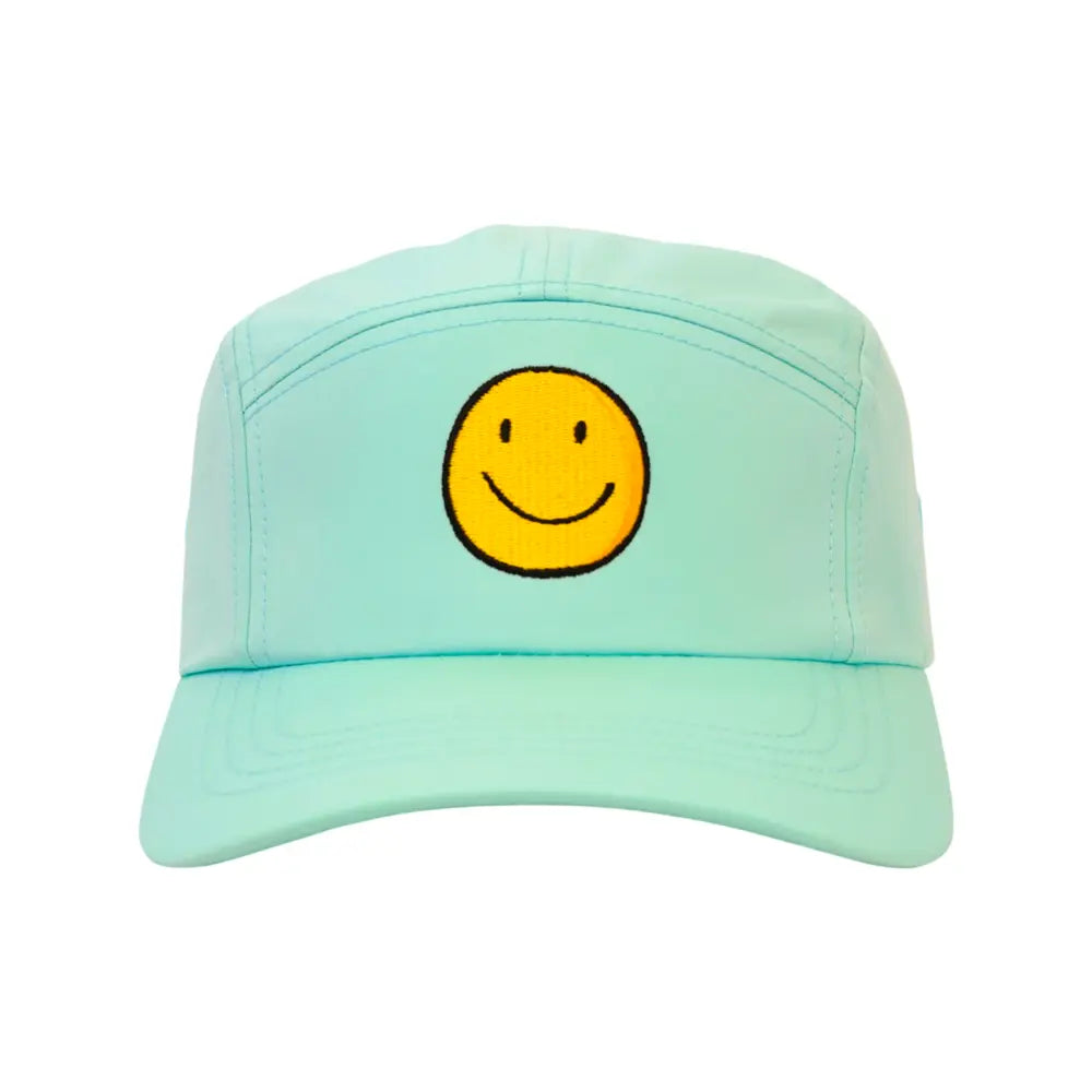 COLR by uLace Performance Runners Cap - Smiley Face/Happiness Design - Sea Foam Blue