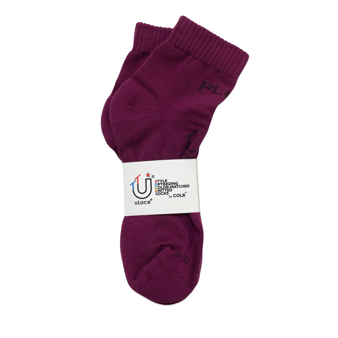 COLR By uLace Mid-Calf Socks - Deep Plum Purple
