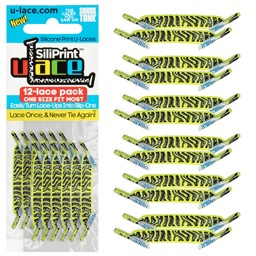 U-Lace Siliprint - Neon Yellow Zebra