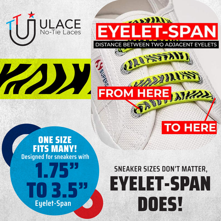 U-Lace Siliprint - Neon Yellow Zebra