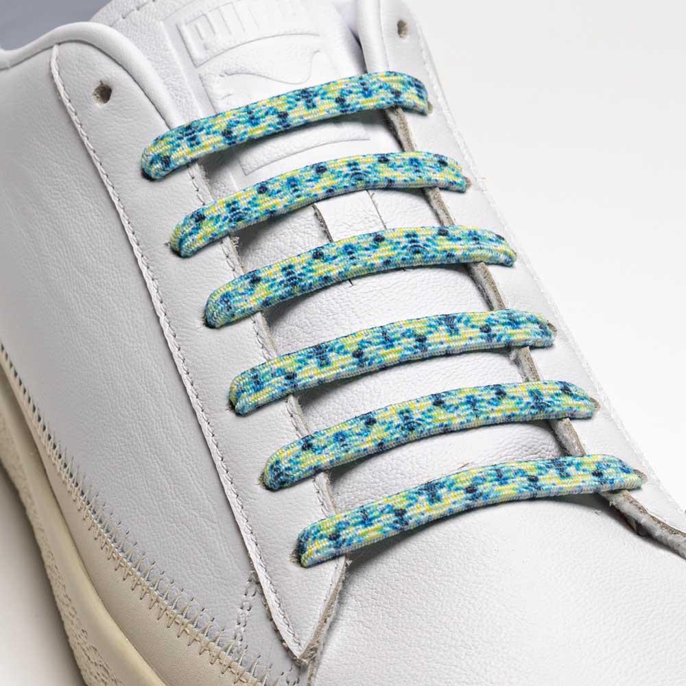 Fun Tie Dye Teal Shoe Laces - Classics | uLace