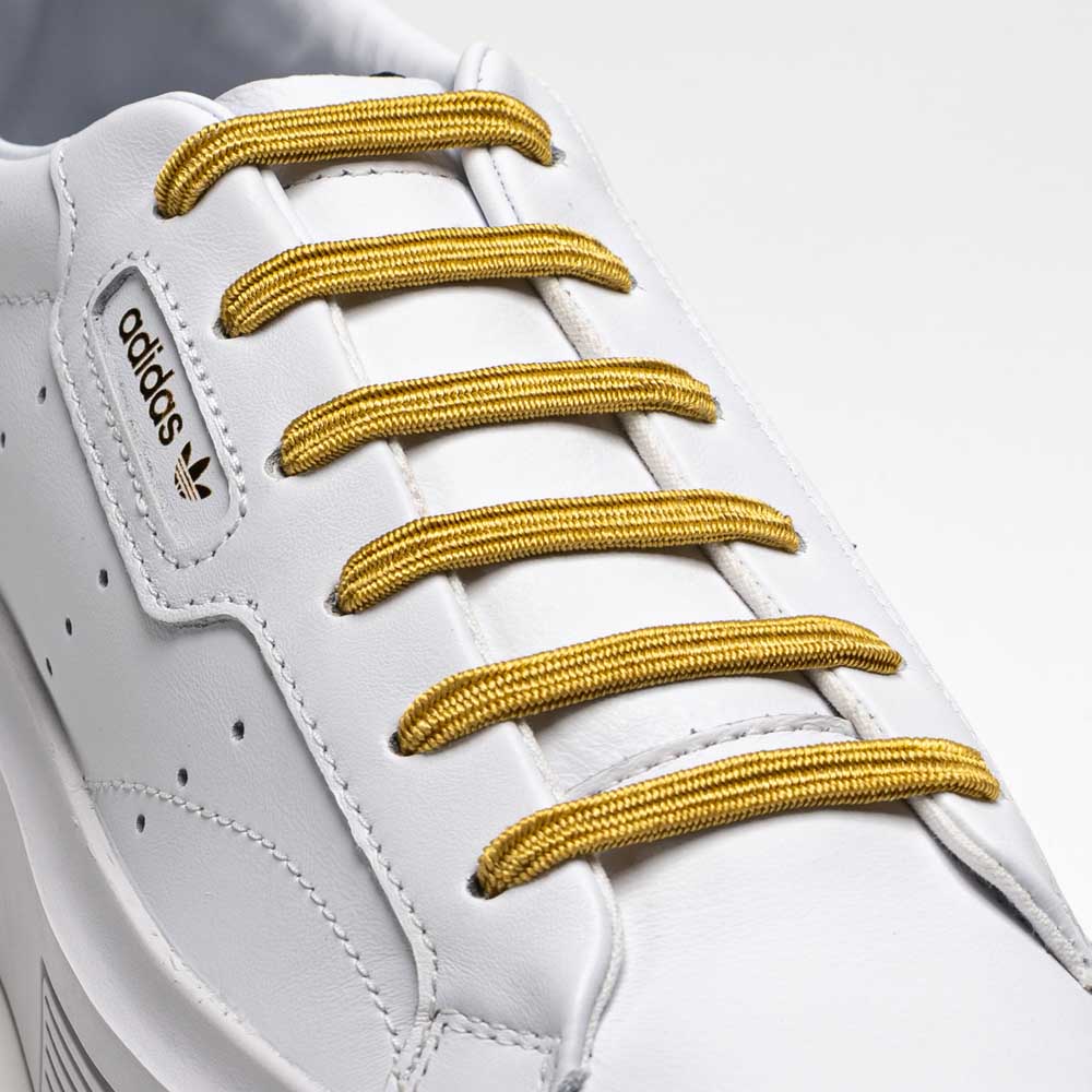 Tie Shoelaces Metallic Gold Shoe Strings Gold Luxury Leather Laces