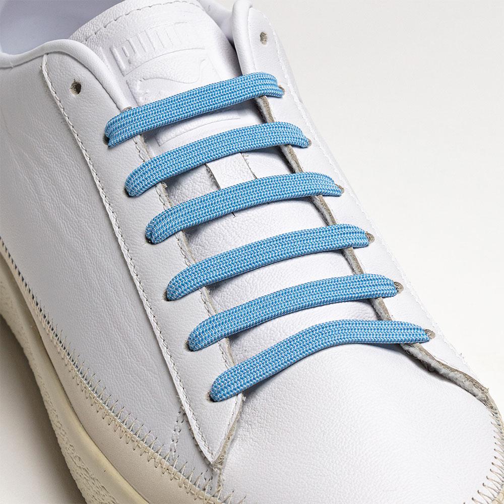 Light Blue Chambray Elastic Laces - Classics