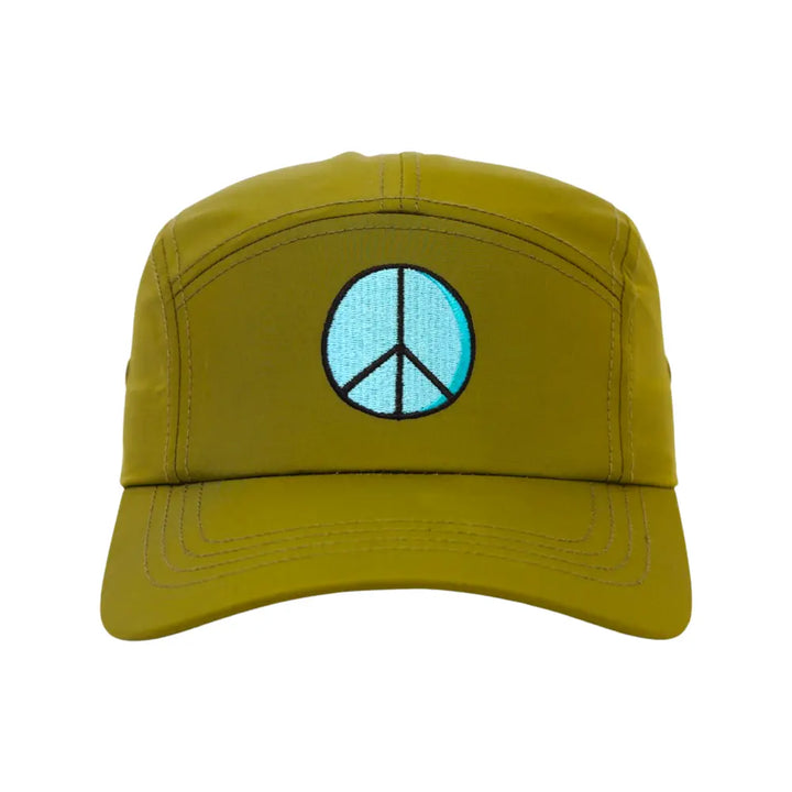 COLR by uLace Performance Runners Cap - Peace Sign/Peace Design - Army Green
