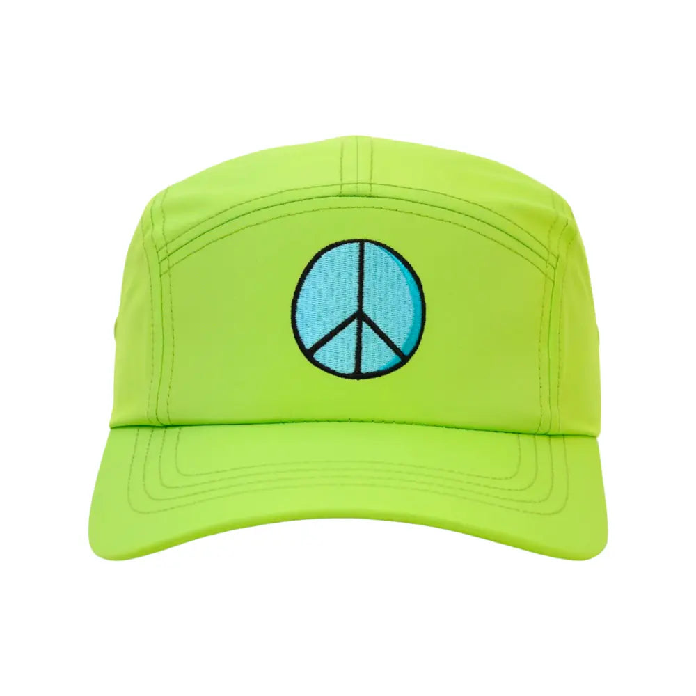 COLR by uLace Performance Runners Cap - Peace Sign/Peace Design - Bright Green