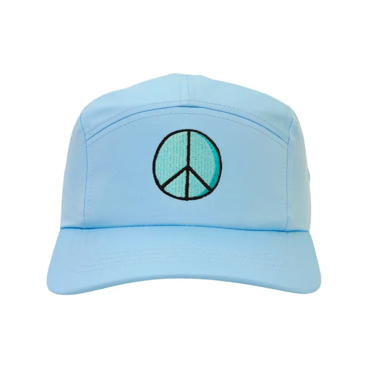 COLR by uLace Performance Runners Cap - Peace Sign/Peace Design - Icy Blue