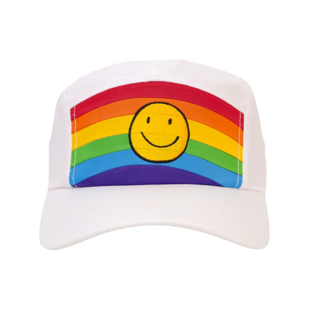 COLR by uLace Performance Runners Cap - Smiley Face/Happiness Design - Rainbow