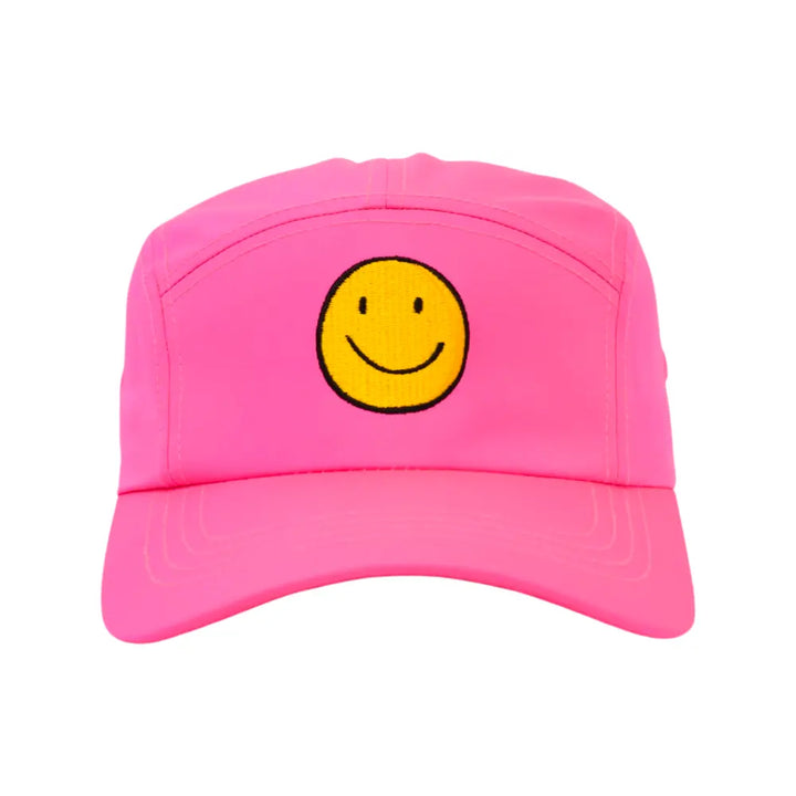 COLR by uLace Performance Runners Cap - Smiley Face/Happiness Design - Shocking Pink