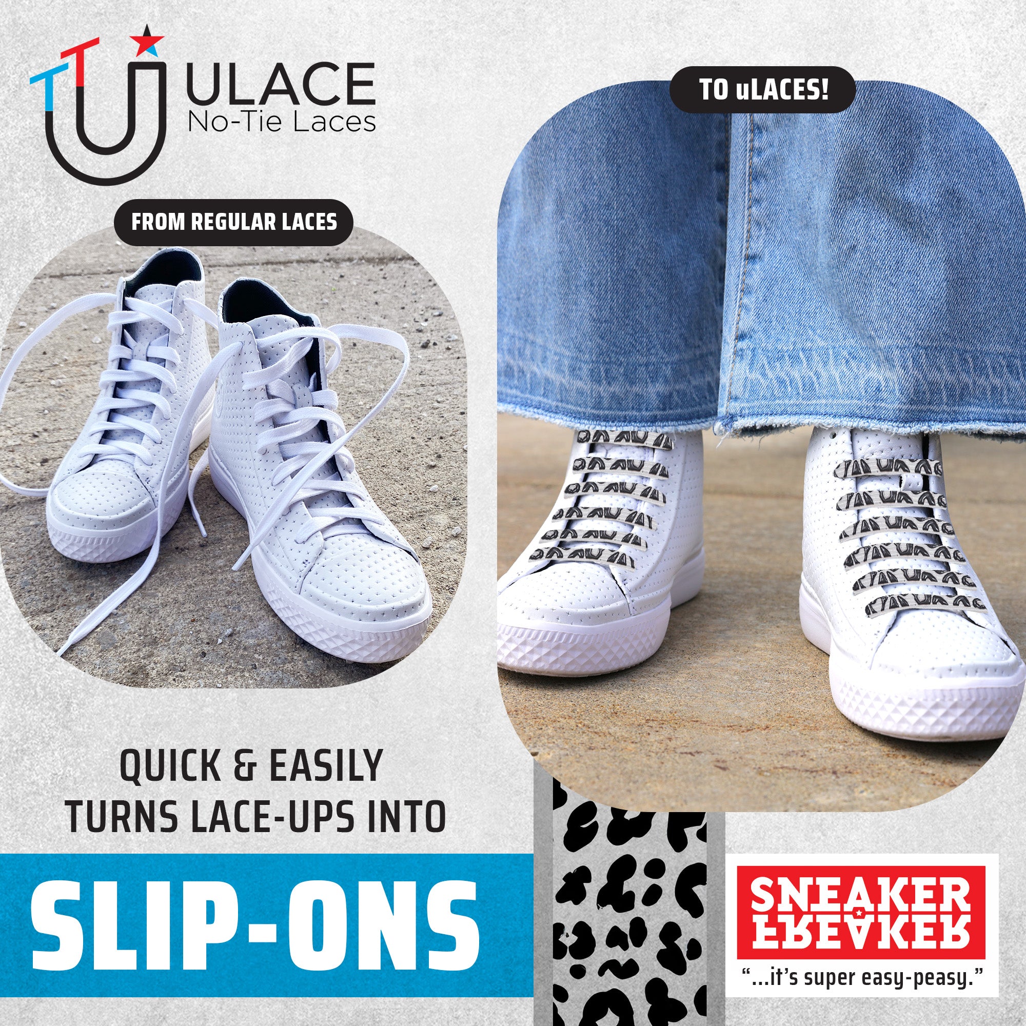 Leopard Print No Tie Shoelaces - Siliprint | uLace – U-Lace