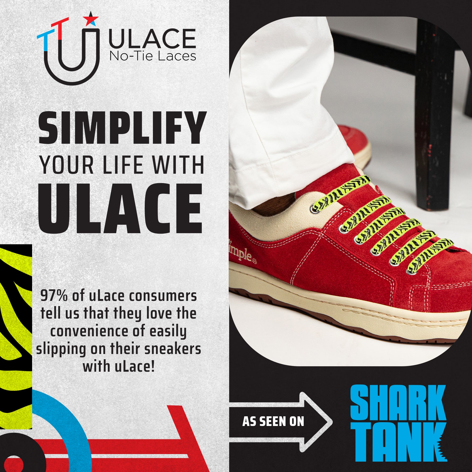 Neon Zebra Print Elastic Shoelaces - Siliprint | uLace – U-Lace No