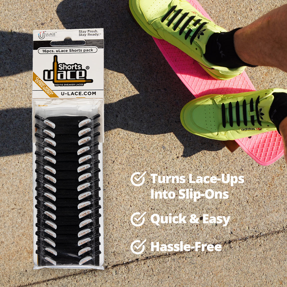 Scarlet Red Flat No Tie slip on Shoelaces - Shorts | uLace U-Lace No-Tie Sneaker Laces Scarlet Red Flat No Tie slip on Shoelaces - Shorts | uLace U-Lace No-Tie Sneaker Laces