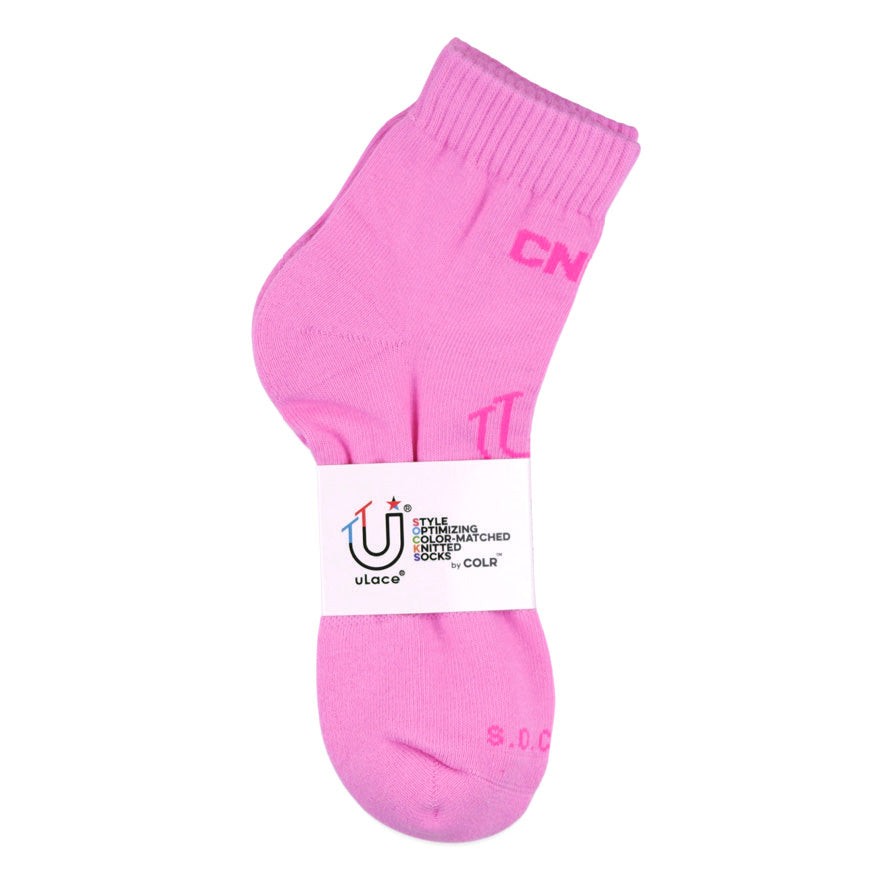 COLR By uLace Mid-Calf Socks - Cotton Candy Pink