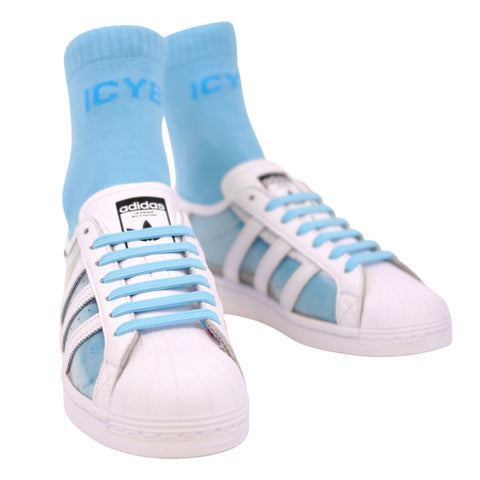 COLR By uLace Mid-Calf Socks - Icy Blue