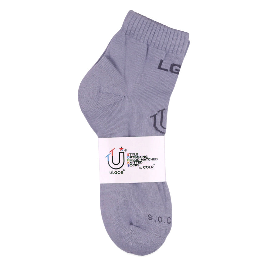 COLR By uLace Mid-Calf Socks - Light Gray