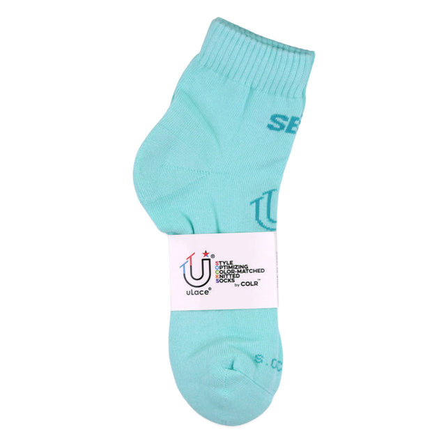 COLR By uLace Mid-Calf Socks - Seafoam Blue