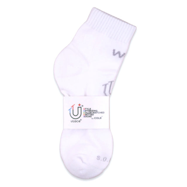 COLR By uLace Mid-Calf Socks - White