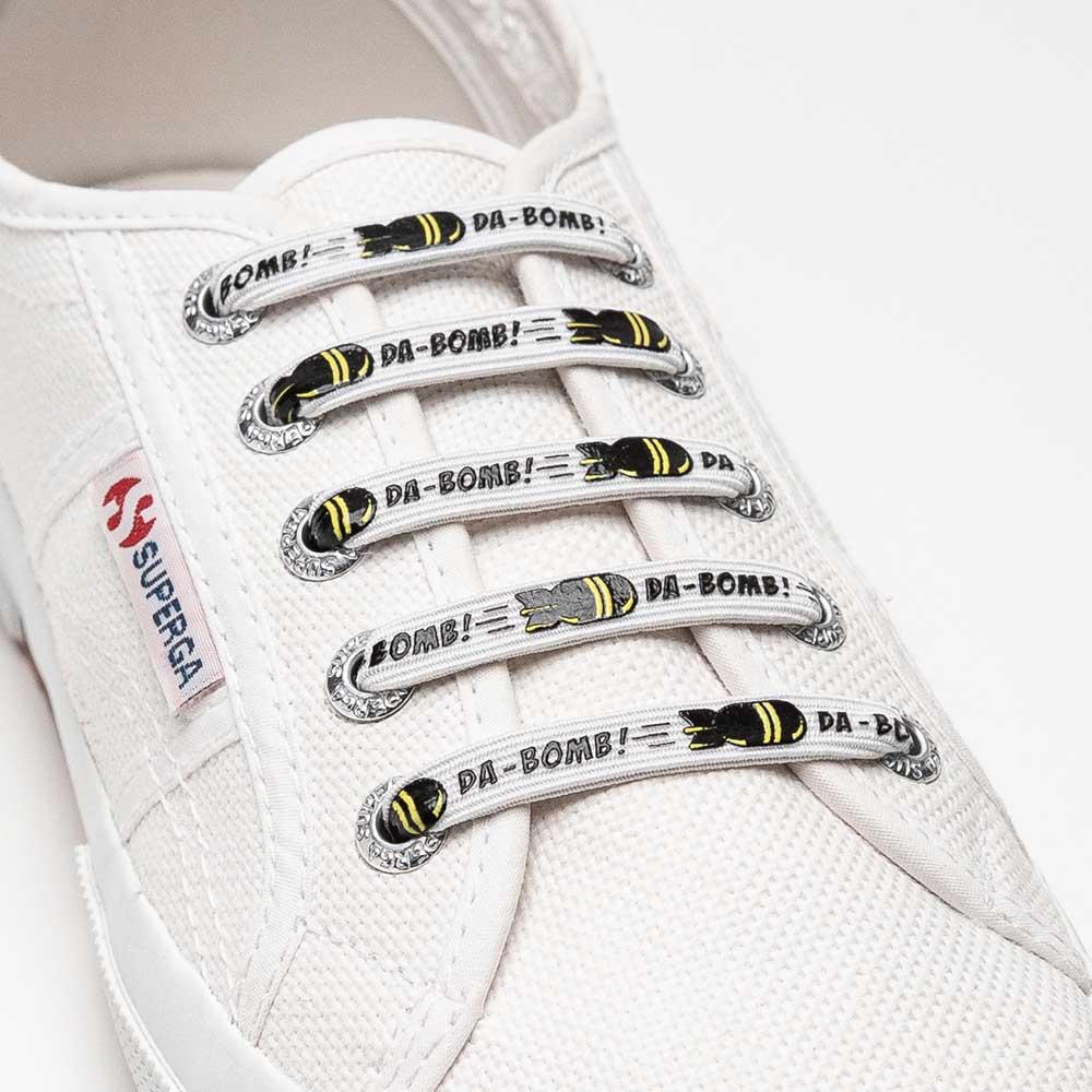 Cool Bomb Emoji No Tie Shoelaces Siliprint uLace U Lace No Tie Sneaker Laces